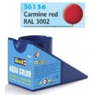 Tinta Revell para plastimodelismo - Aqua Color - Solúvel em água - Carmine red mat RAL 3002 - 18ml - num. 36